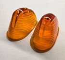 Vintage Pair Of 1960 Amber Glass Clearanse Lights (similar To Dietz #515). Fixed Price $14.95.