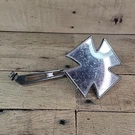 Left Hand Maltese Cross Chrome Billet Side Rear View Mirror Rat Rod Chopper. Fixed Price $19.95.