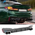 Fits 21-23 Bmw 5 Series Competition Style Rear Diffuser Cf Look+ Black Quad Tips. Fixed Price $249.99.