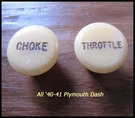 Vintage 1940-1941 Plymouth Choke + Throttle Knob Convertible Deluxe Coupe Mopar. Fixed Price $36.50.