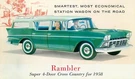 Advertising Postcard 1958 Rambler American Super 4-DOOR Cross Country Wagon. Fixed Price $8.95.