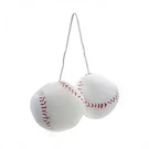 Fuzzy Hanging Rearview Mirror Baseballs - Pair VPAFB005 Vintage Parts Usa Street. Fixed Price $34.82.