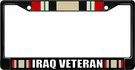 Iraq Veteran Black License Plate Frame. Fixed Price $24.99.