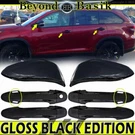 For 2014-2019 Toyota Highlander Gloss Black Door Handle Covers W/2 Smt+mirrors. Fixed Price $52.36.