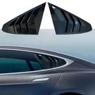 Tesla Model Rear Side Window Covers Louvers Sport Glossy Black. Fixed Price $60.91.
