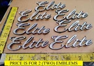 (2) Ford Elite Circa '75 Front Fender Emblems D50B 16702 Aa 5733). Fixed Price $15.00.