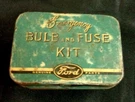 Vintage Ford Emergency Bulb & Fuse Kit Metal Car Auto Part No 18407 Model 78. Fixed Price $99.00.