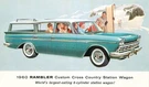 Advertising Postcard 1960 Rambler Custom Cross Country Station Wagon. Fixed Price $8.95.