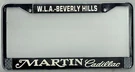 Nos Beverly Hills California Martin Cadillac Vintage Dealer License Plate Frame. Fixed Price $68.00.