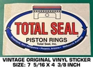 Total Seal Piston Rings-vintage Original Vinyl Decal Sticker-performance Racing. Fixed Price $7.23.