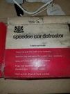 Vintage Speedee Car Defroster Hand Held 12 Volt New. Fixed Price $24.99.