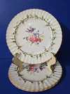 3 Vintage Reproduction Of Early Worcester Florence Ca 1768 Dinner Plates 10.5. Fixed Price $110.00.