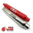 Universal Glass Pack Exhaust Pro Bomb Muffler Cherry Red Or Stainless Steel. Fixed Price $134.06.