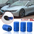 Blue Aluminum Wheel Tire Tyre Lid Kit Air Valve Caps Stem Dust Cover Universal. Fixed Price $7.99.
