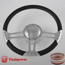 14" Billet Satin Steering Wheel Black Wrap Street Rod Replacemet Grand Am Lemans. Fixed Price $179.99.