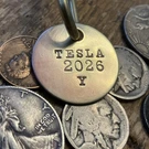 2026 Tesla Brass Key Fob. Fixed Price $19.95.