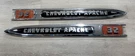 1959 Chevrolet Pickup Apache 32 Fender Emblem Set Long Bed 1/2 Ton Patina Truck. Fixed Price $279.95.