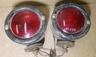 1940'S Vintage Truck Red Glass Lens Marker Lights Pair Originals Kd SP929. Fixed Price $99.00.