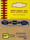 1970 Chevy Truck Owners Manual With Envelope Pickup Blazer Suburban Chevrolet. Fixed Price $34.95.