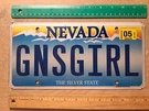 License Plate, Nevada, Gns Girl, Guns AK-47, Pistol, Genius Smart. Fixed Price $17.99.