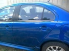 2012 Mitsubishi Lancer Left Rear Driver Side Door Blue 29755. Fixed Price $345.25.