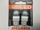 Sylvania 7443RLEDBP2 Bright Red Tail Light Lamp Bulb 12.8V 0.4W. Fixed Price $22.46.