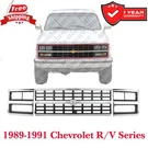 Chrome + Headlight Bezels Fits 1989-1991 Chevrolet Series New Front Grille. Fixed Price $246.30.