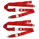 Two Point Red Lap Seat Belts Pair Street Rat Parts Accessories Hotrod Wj. Fixed Price $54.45.