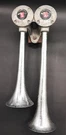 Vintage Hadley Double Trumpet Chrome Air Horns Big Rig 10 And 13. Fixed Price $70.00.