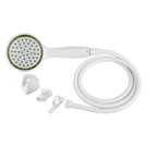 Dura Pressure Assist Plastic White Handheld Shower Head 60" Hose. Fixed Price $43.06.