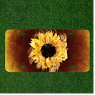 Custom Personalized License Plate Auto Tag With Stunning Smokey Sunflower Design. Fixed Price $17.95.