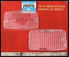 Nos Mopar 1970-1972 Plymouth Valiant + Duster Parking Light Lens Pair 1971. Fixed Price $88.50.