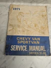 Original 1971 Chevrolet Chevy Sportvan 10-30 Series Service Manual St 140-71. Fixed Price $6.20.