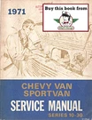 1971 Chevrolet Chevy Van, Sport Shop Service Repair Maintenance Manual. Fixed Price $29.95.