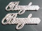 Pair 1985-92 Cadillac Brougham White Script Fender Logo Emblems 20208138 3-1/2". Fixed Price $31.99.