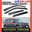 2021 2025 Ford Bronco Sport / Window Visor Deflector Vent Shade Rain Guard. Fixed Price $32.98.