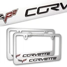 2PCS Corvette C6 Chrome Plated Brass License Frame Hand Painted Engraved. Fixed Price $59.90.