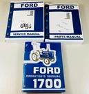 Ford 1700 Tractor Service Parts Operators Manual Owners Repair Catalog Set. Fixed Price $89.97.