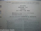 52 53 Desoto Firedome Genuine Carter Carburetor Service Procedures 908S 909S 910. Fixed Price $11.99.
