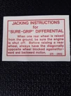 1961, 67 Dodge Plymouth Chrysler Sure Grip Differential Mopar Decal 2750652 Usa. Fixed Price $12.00.