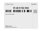Genuine Bmw Seal, A-pillar, Right 51-48-9-132-302 New. Fixed Price $84.60.