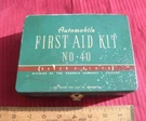 Vintage Bader & Black Car First Aid Kit Metal Chicago Illinois Automobile. Fixed Price $38.50.