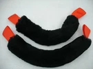 Soft Tie Down Assist Strap Sheepskin 1/2" Wide Motorcycle Handlebar Orange. Fixed Price $26.00.