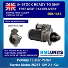 Starter Motor For Leyland 2520CCM Diesel Lucas Type 12V 2.1 Kw 10TEETH. Fixed Price $227.41.