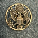 Military Cap Pin Badge/emblem WW11 Era U.s. Army Eagle With Shield Vtg. Fixed Price $9.99.