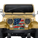 For Jeep CJ7 76-86 Main Grille 1-PC Freedom American Flag Brightly Colored. Fixed Price $125.00.